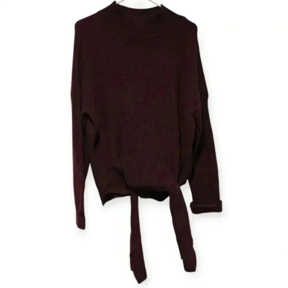 Halogen Wool and Alpaca Hair Sweater XL Knit Maroon Dark Red Thick Heavy Chic - Picture 1 of 5